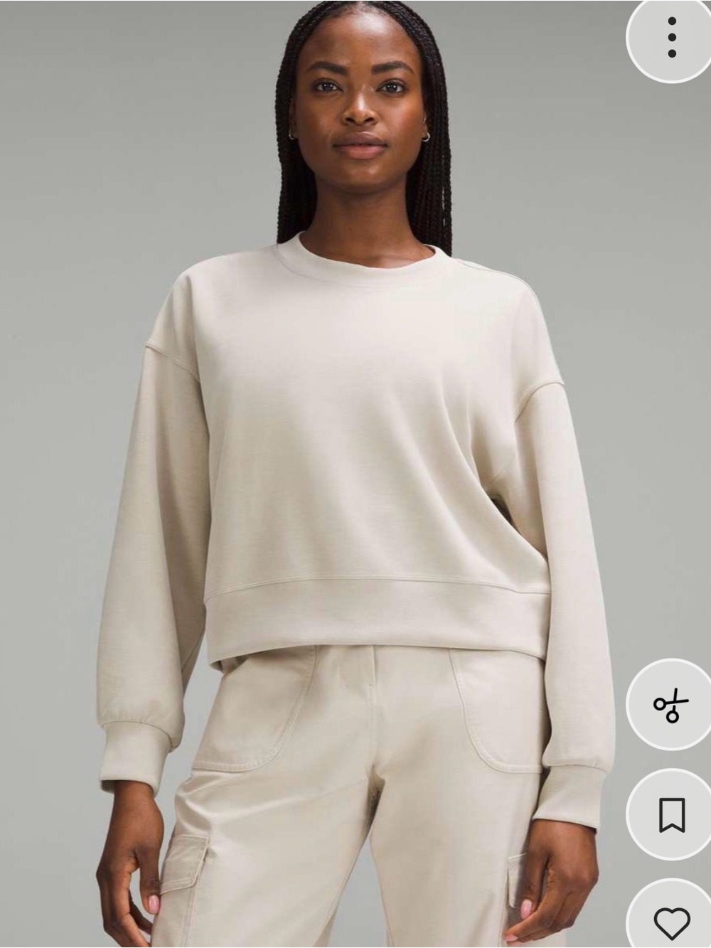 Lululemon Softstreme Sweatshirt โ Bone - Size 6